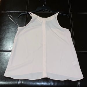 Lauren Conrad pale pink chiffon faux collar tank